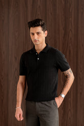 textured knit polo