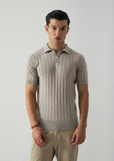 textured knit polo