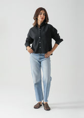 Rhinestone cropped shirt