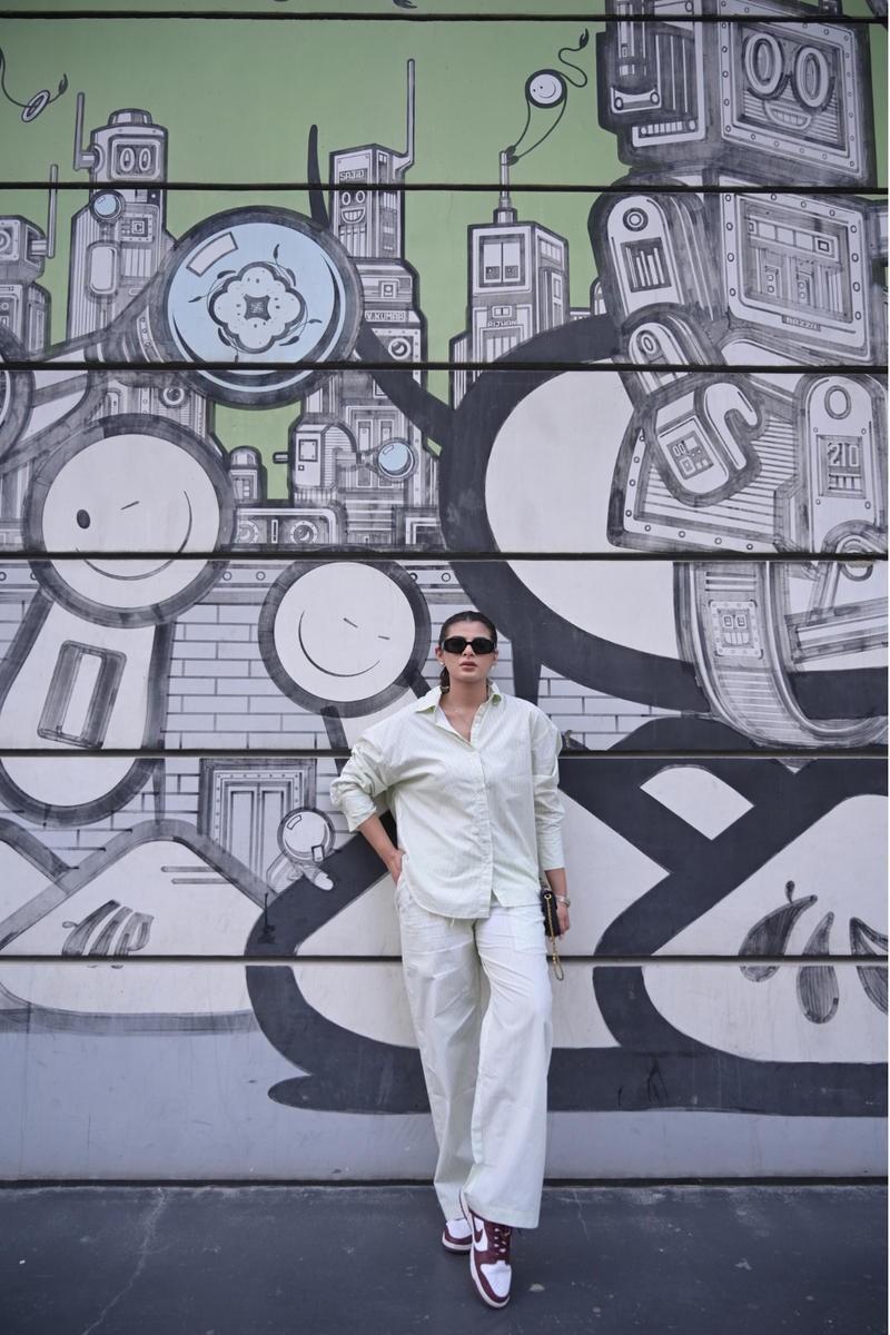 Relax Stripe Cotton Trouser