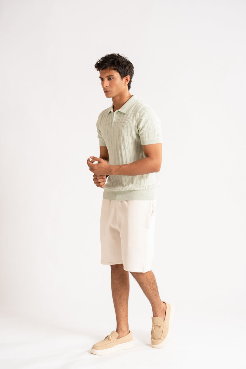 textured knit polo