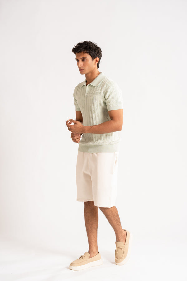 textured knit polo