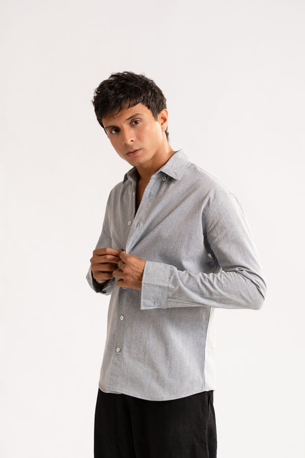Slim - fit chambray shirt