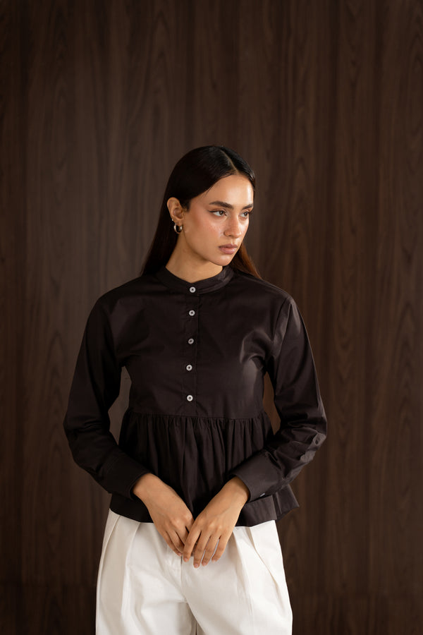 Peplum cotton shirt