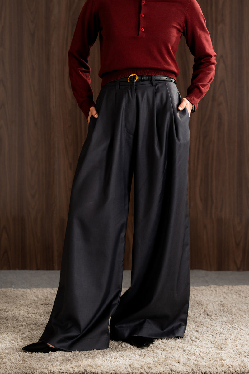 Relax- wide leg tailored pants