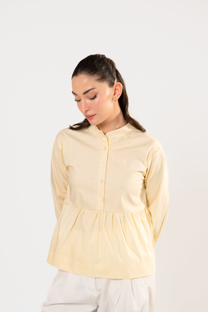 Peplum cotton shirt