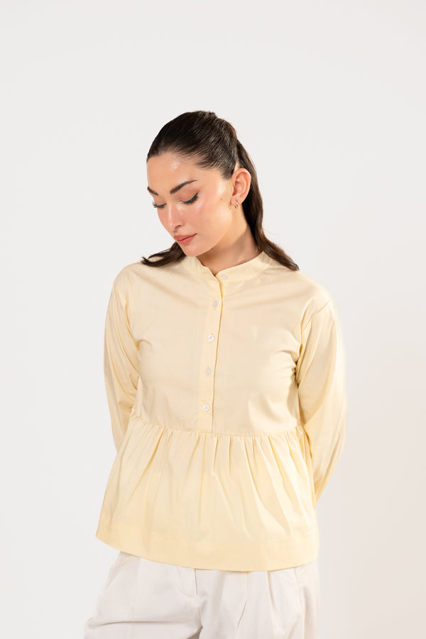 Peplum cotton shirt