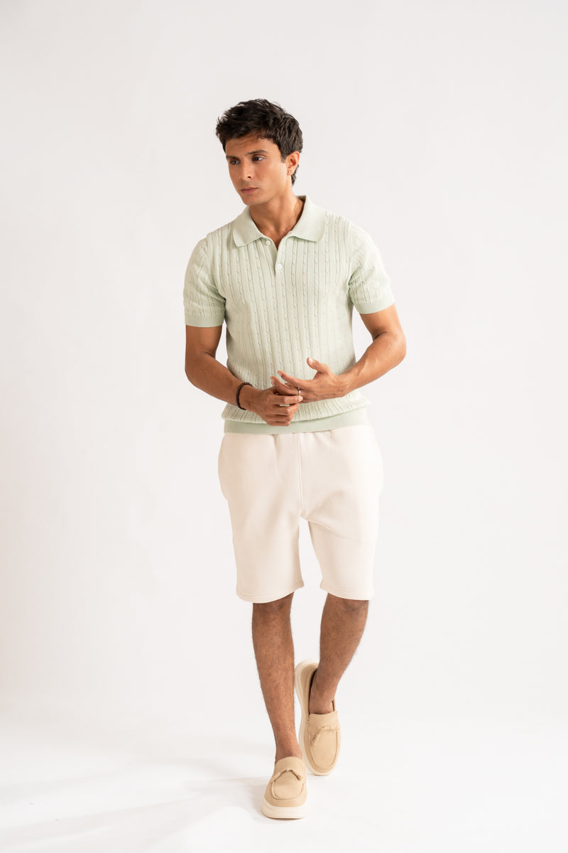 textured knit polo