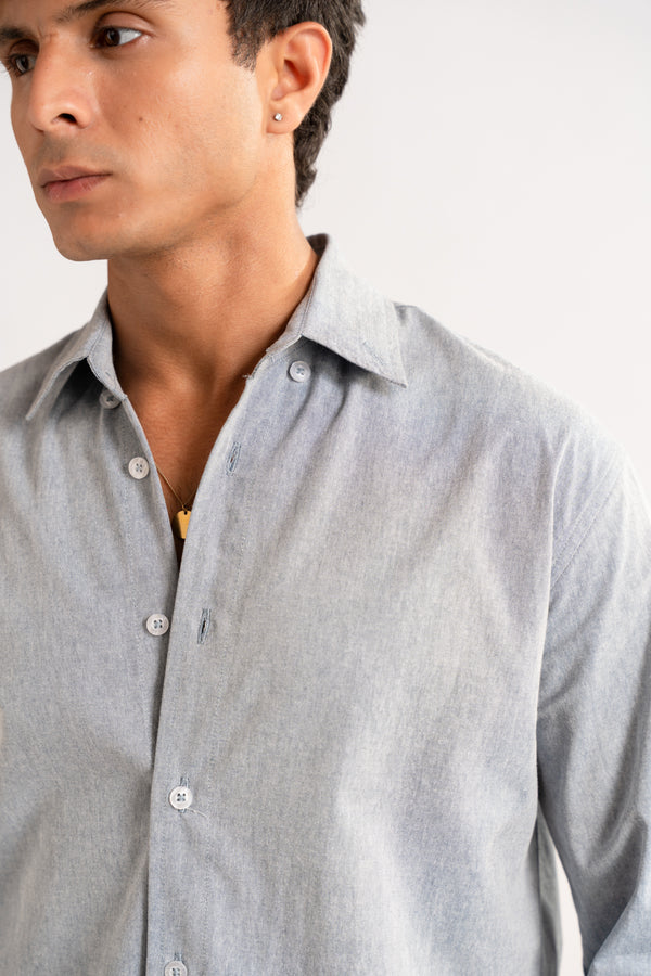 Slim - fit chambray shirt
