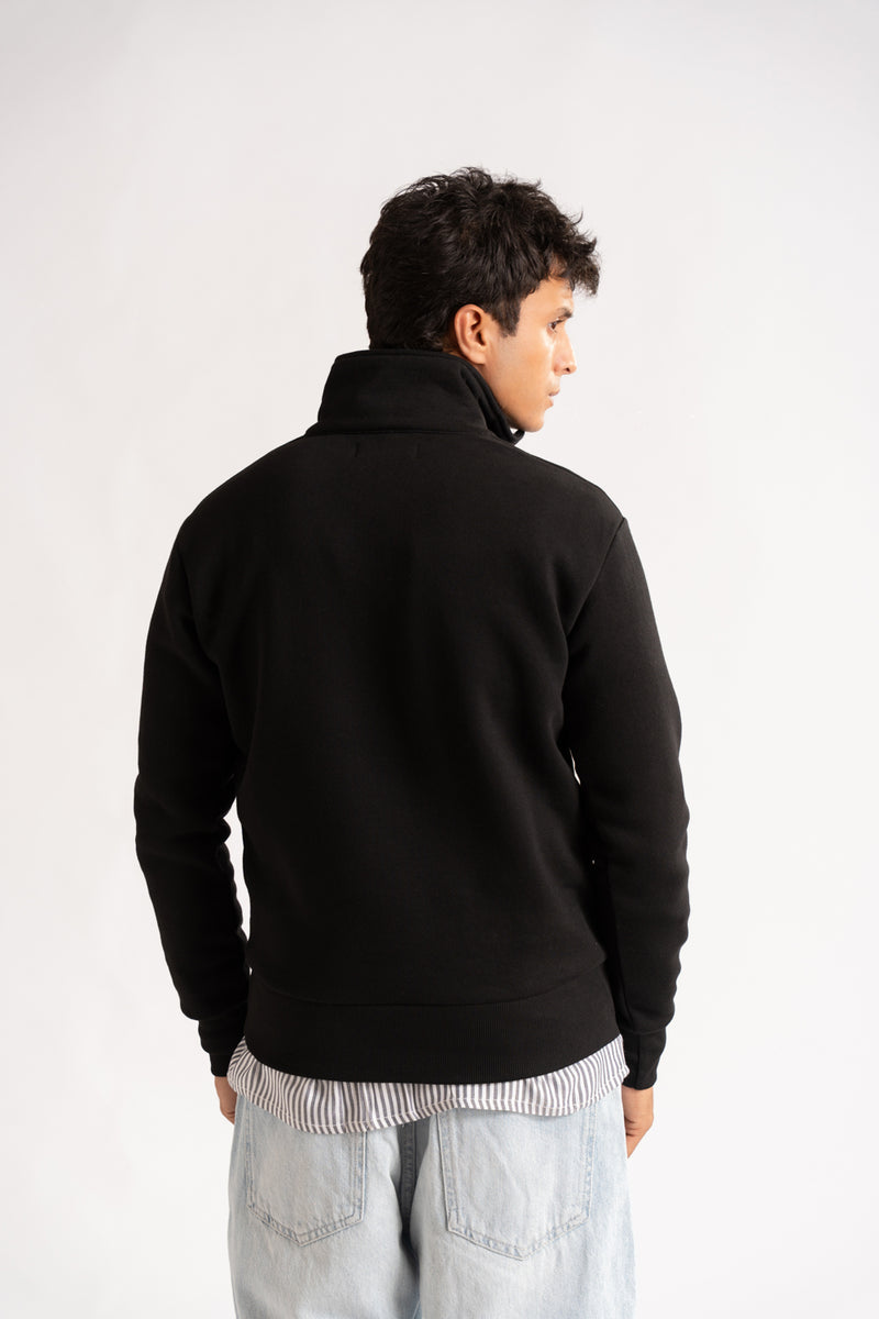 Regular - fit zip - neck sweatshirt