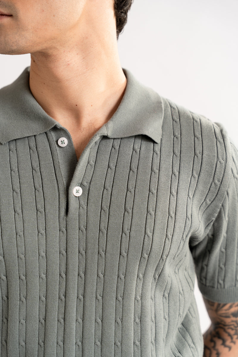 textured knit polo