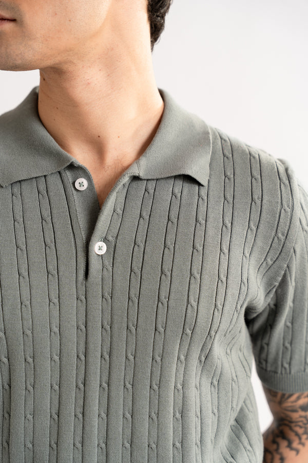 textured knit polo