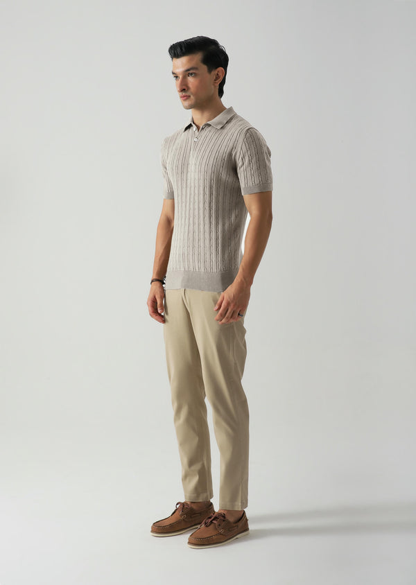textured knit polo