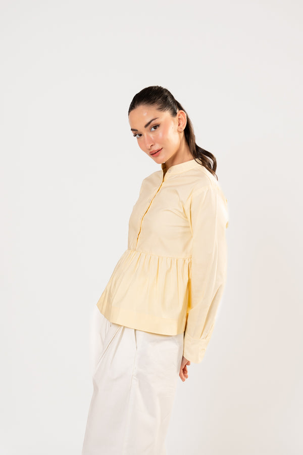 Peplum cotton shirt