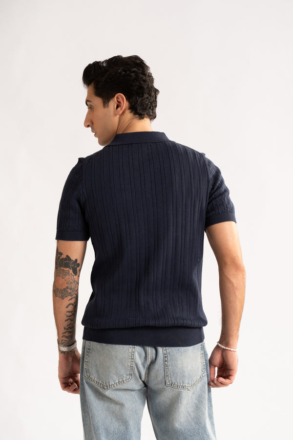 textured knit polo