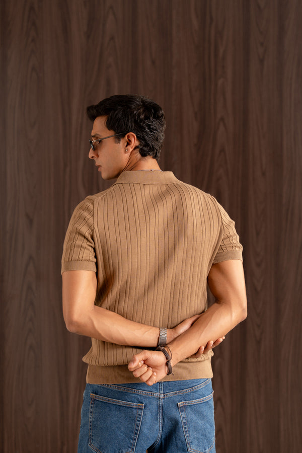 textured knit polo