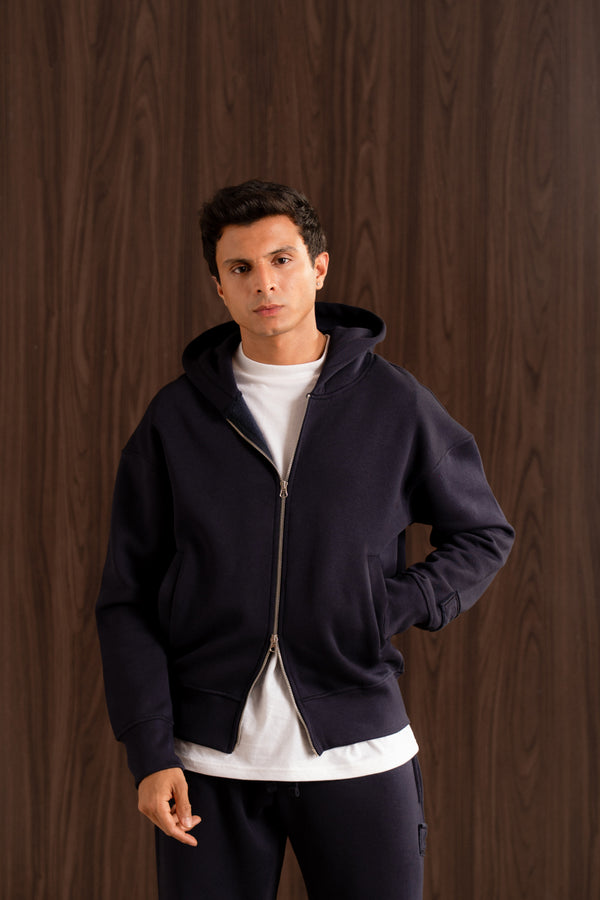 Relax - fit zip-up hoodie