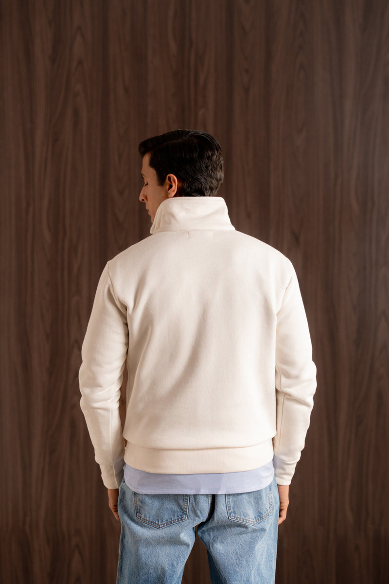 Regular - fit zip - neck sweatshirt