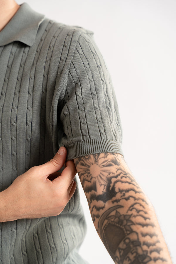 textured knit polo