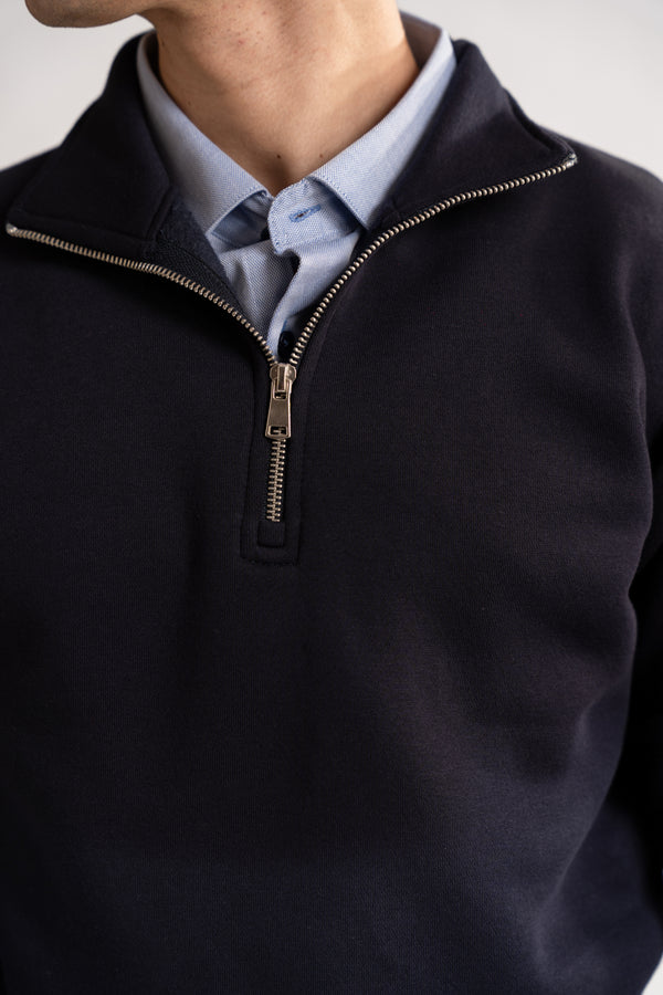 Regular - fit zip - neck sweatshirt