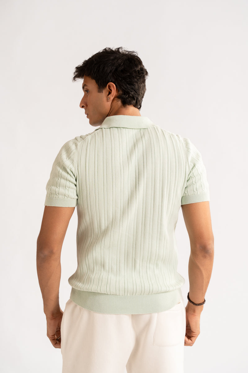 textured knit polo