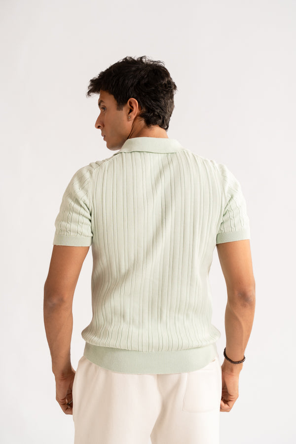 textured knit polo