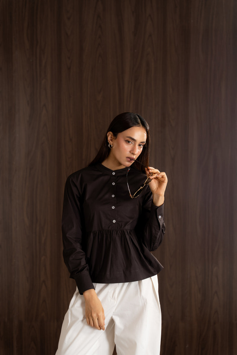 Peplum cotton shirt