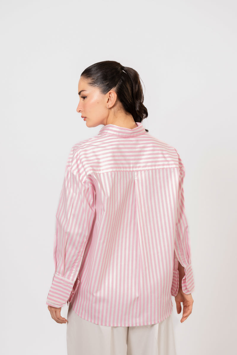 Open-collar cotton shirt