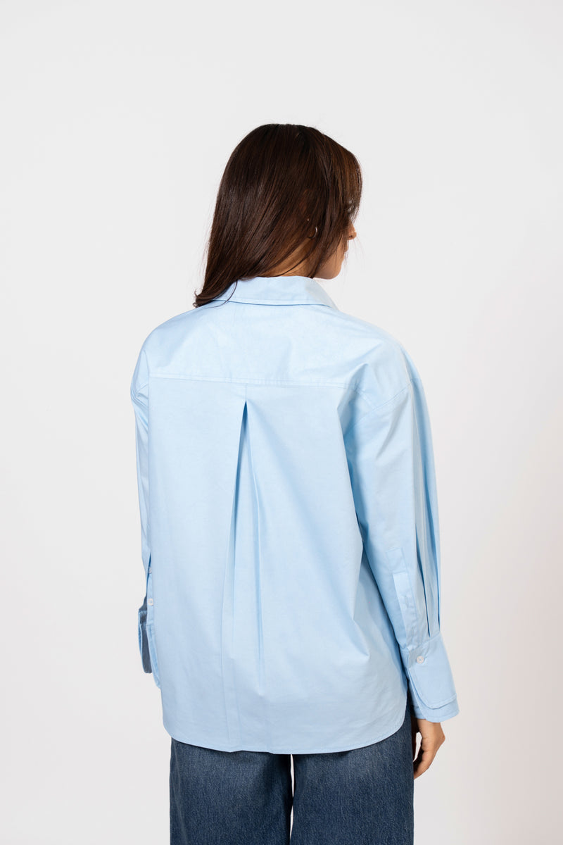 Open-collar cotton shirt