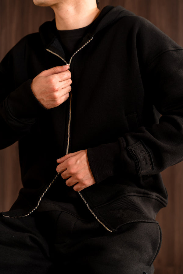 Relax - fit zip-up hoodie