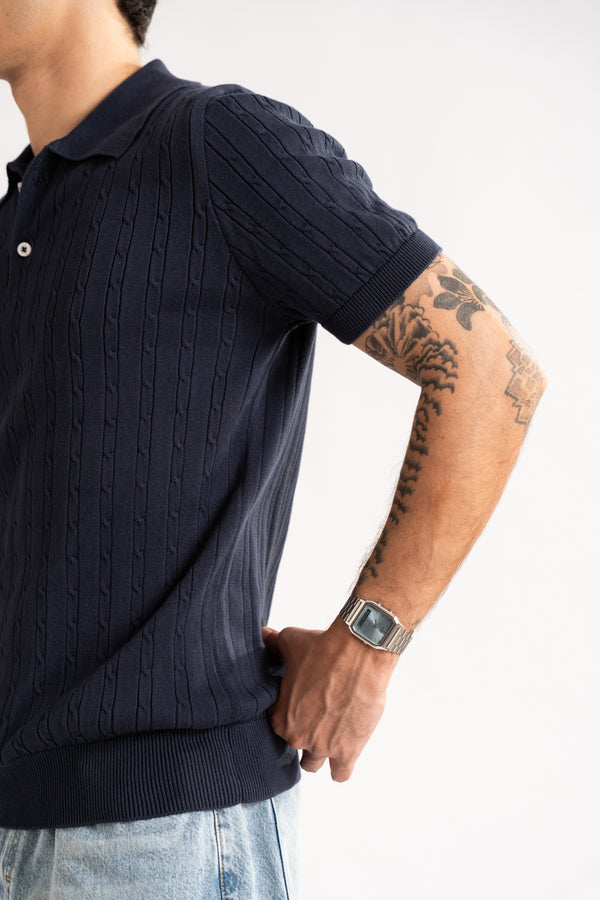 textured knit polo