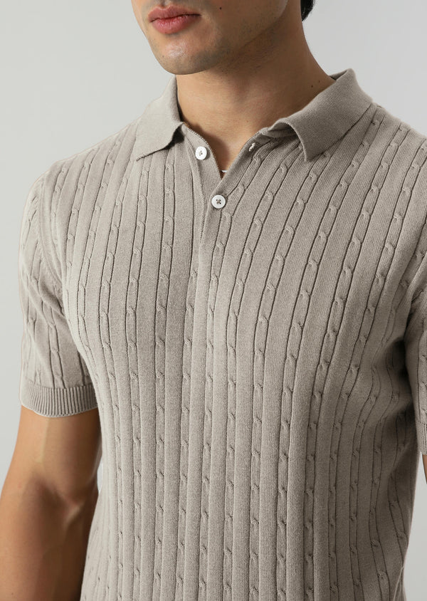 textured knit polo