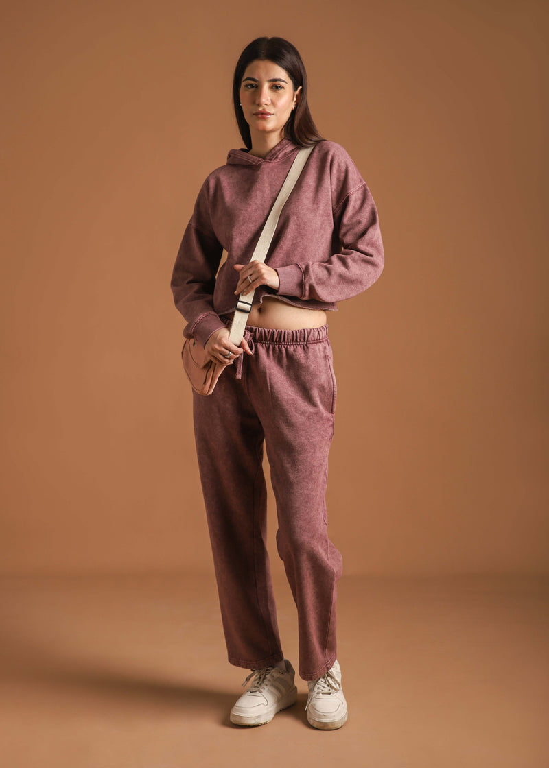 Vintage wash cropped hood set