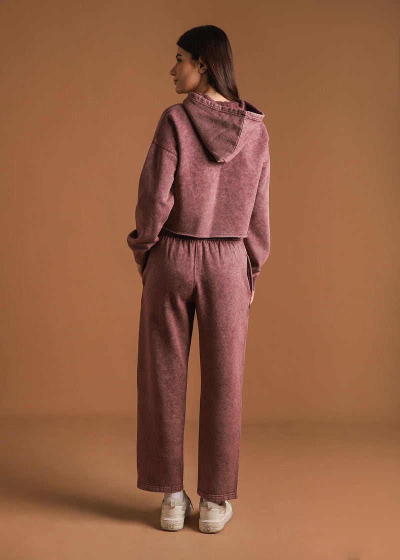 Vintage wash cropped hood set