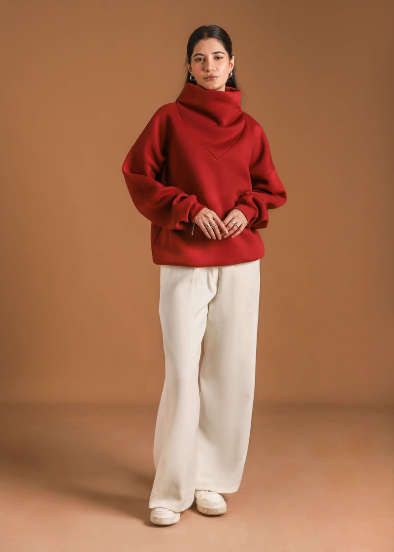 RELAX OVERSIZE COWL NECK SWEATSHIRT