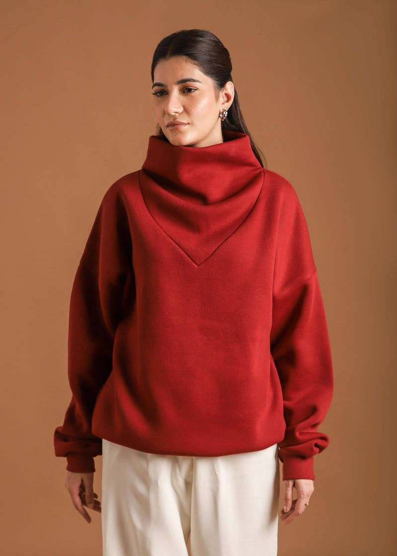 RELAX OVERSIZE COWL NECK SWEATSHIRT