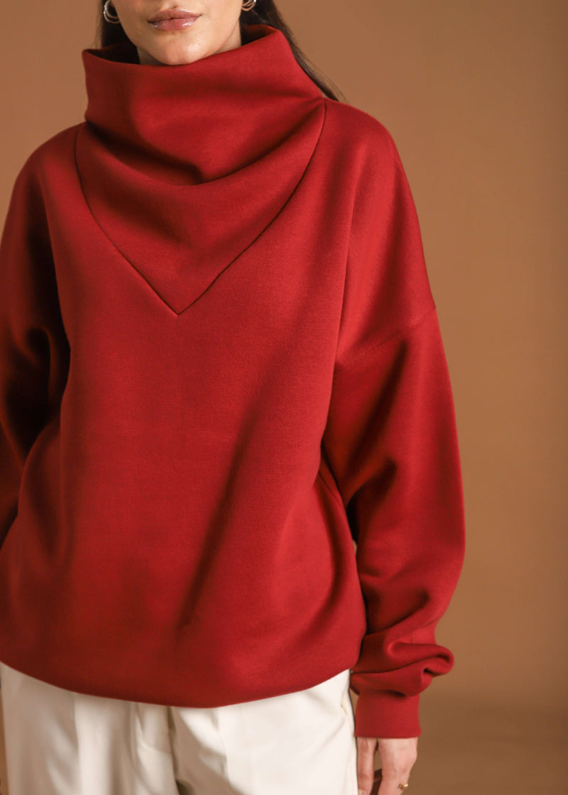 RELAX OVERSIZE COWL NECK SWEATSHIRT