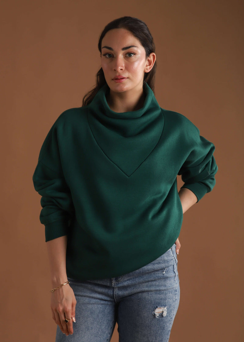 RELAX OVERSIZE COWL NECK SWEATSHIRT