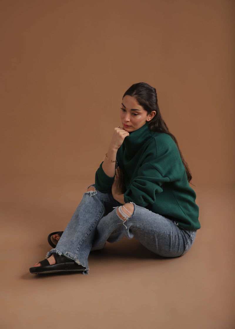 RELAX OVERSIZE COWL NECK SWEATSHIRT