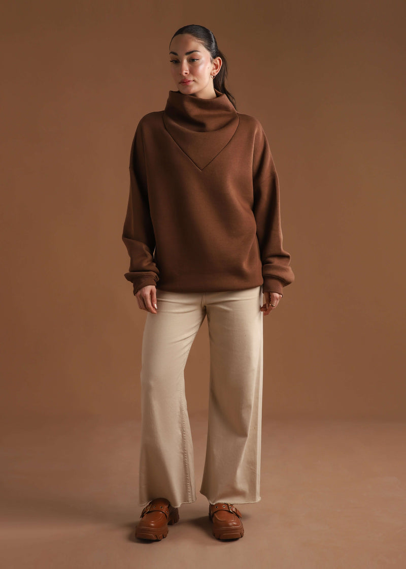 RELAX OVERSIZE COWL NECK SWEATSHIRT