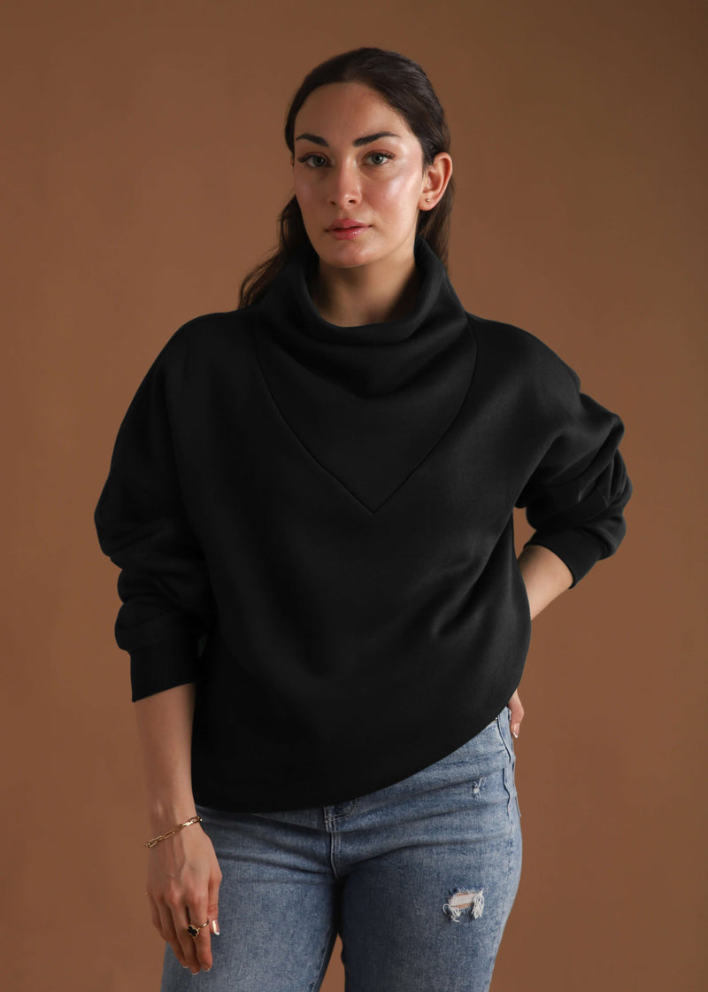 RELAX OVERSIZE COWL NECK SWEATSHIRT
