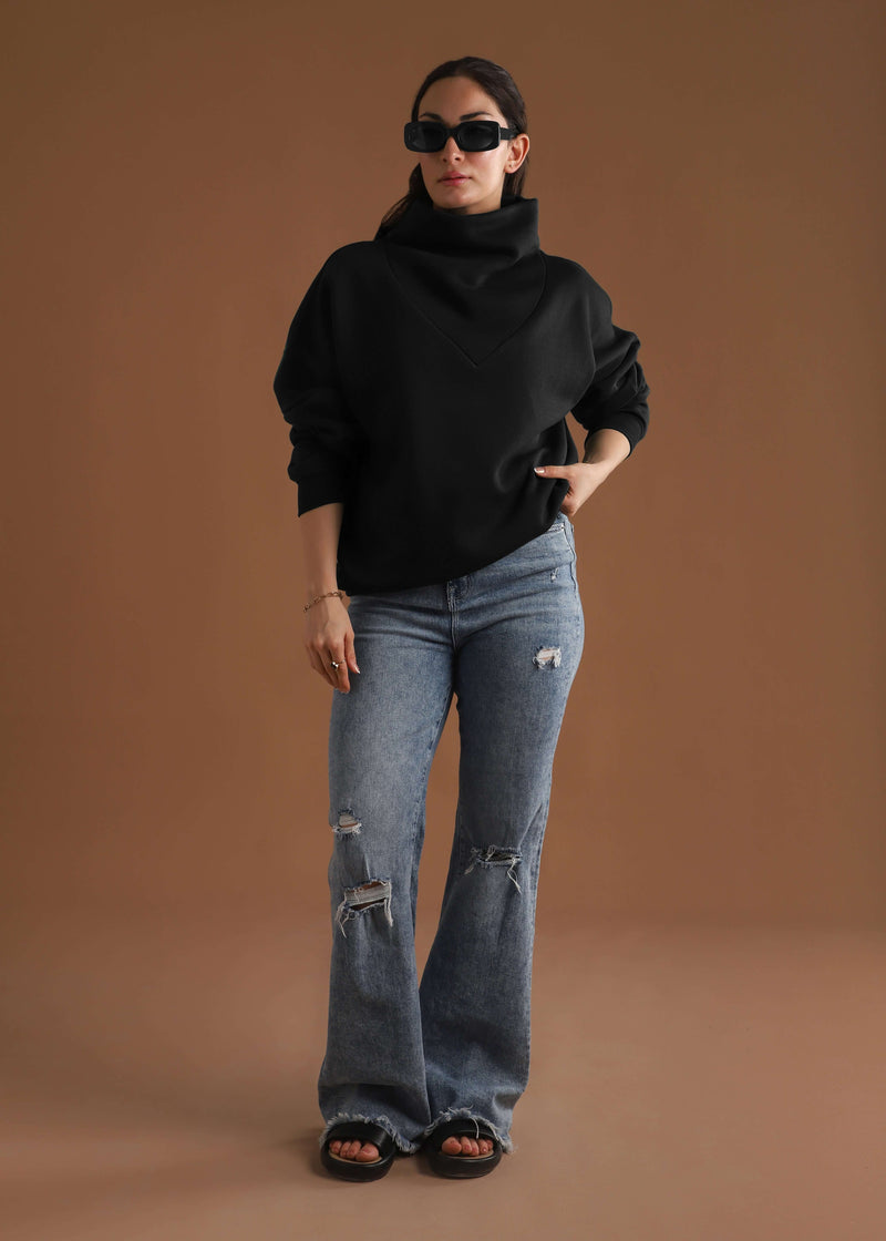 RELAX OVERSIZE COWL NECK SWEATSHIRT