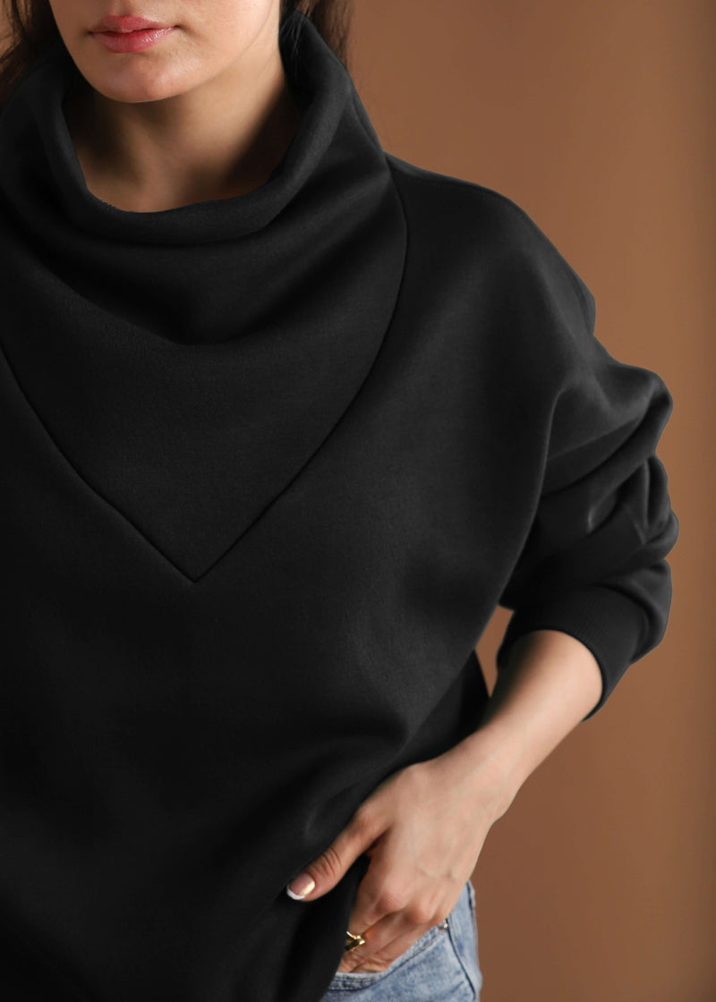 RELAX OVERSIZE COWL NECK SWEATSHIRT