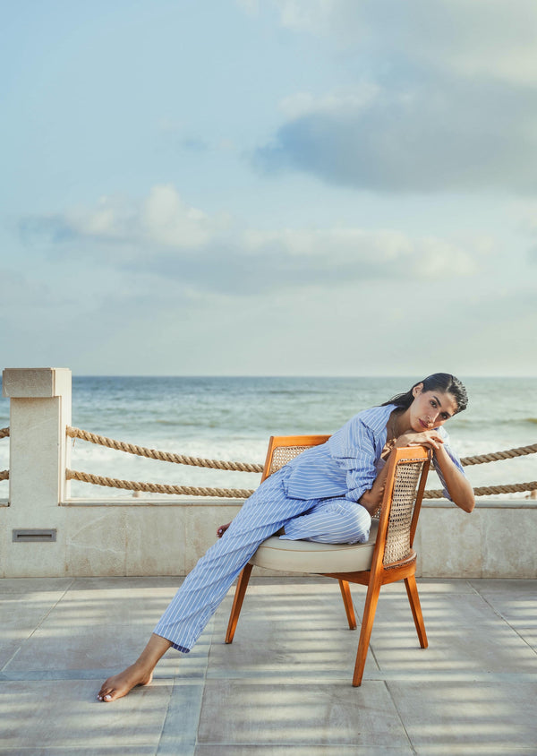 Relax Stripe Cotton Trouser