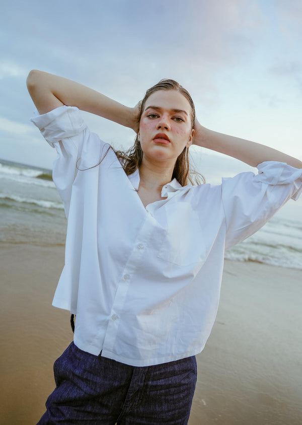 Rhinestone cropped shirt