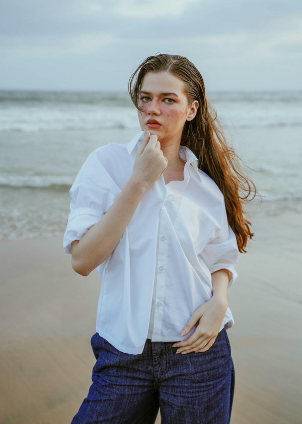 Rhinestone cropped shirt