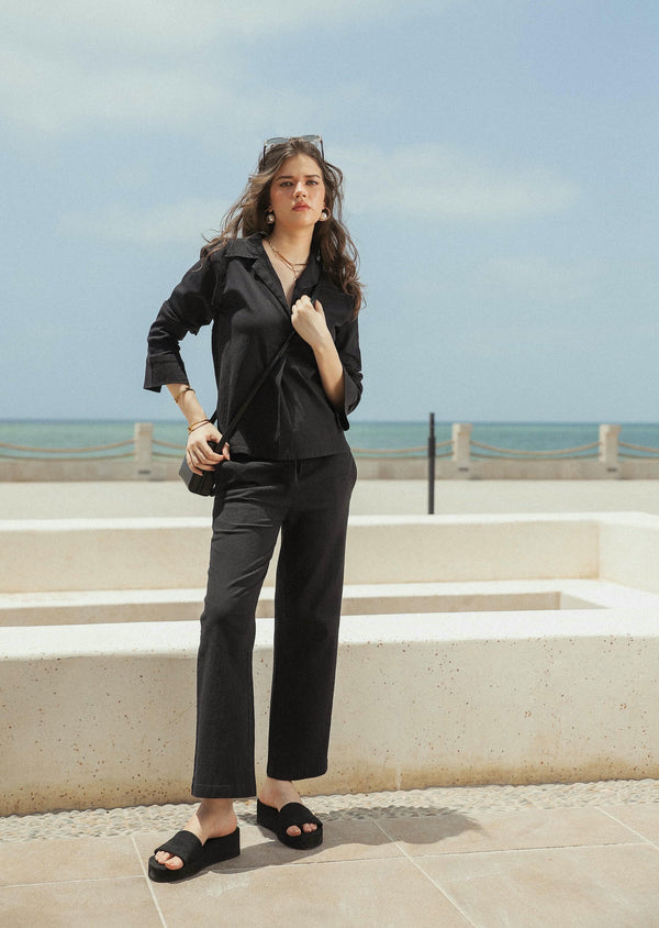 Textured Cotton Trouser