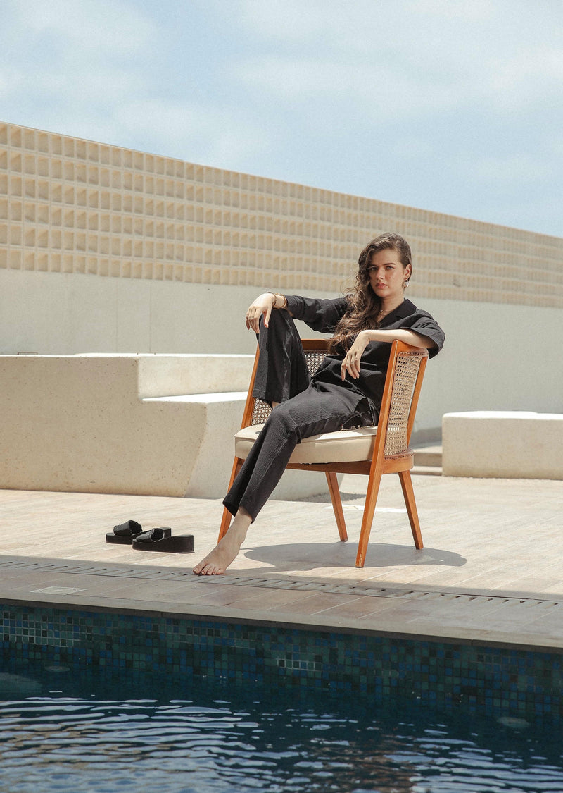 Textured Cotton Trouser