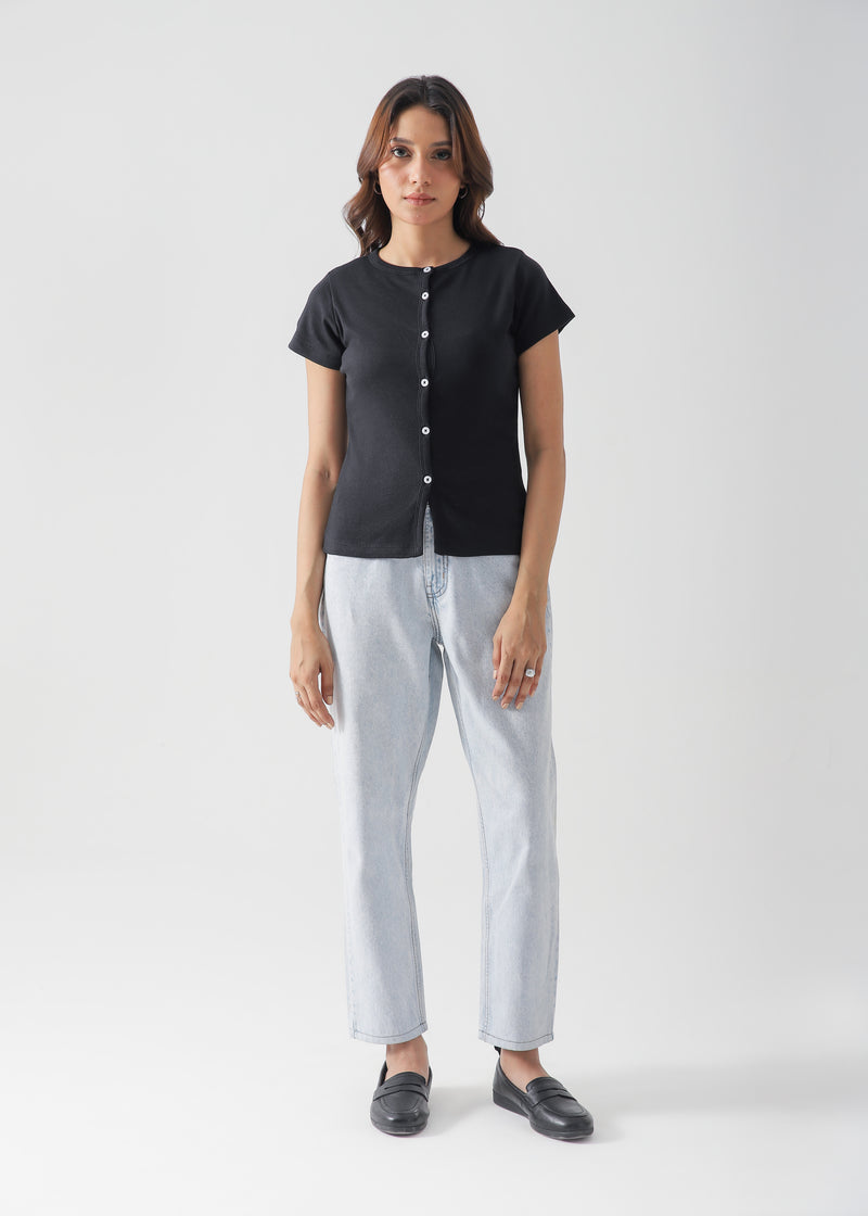 Short Sleeve Ribbed Cardigan