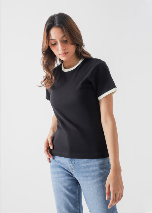 Contrast collar tee